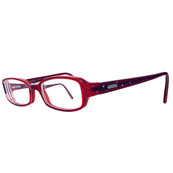Coach Red Rectangular Frame Glasses - Picture 1 of 11